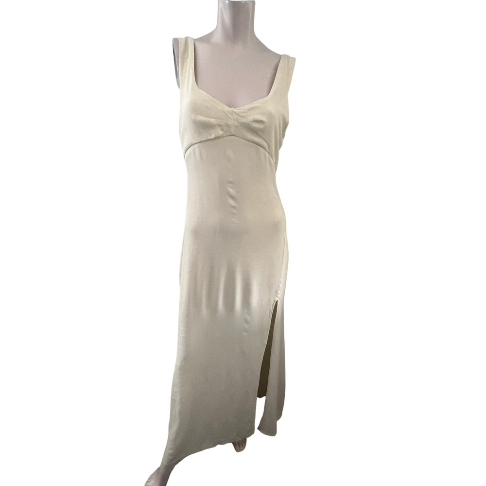 Princess Polly Pale Yellow Maxi Dress with Front Slit - Picture 2 of 9